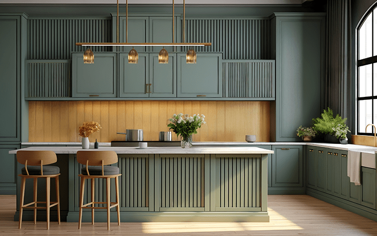 Kitchen interior design - sage green