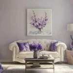 Soft Lavender and Warm Beige in living room