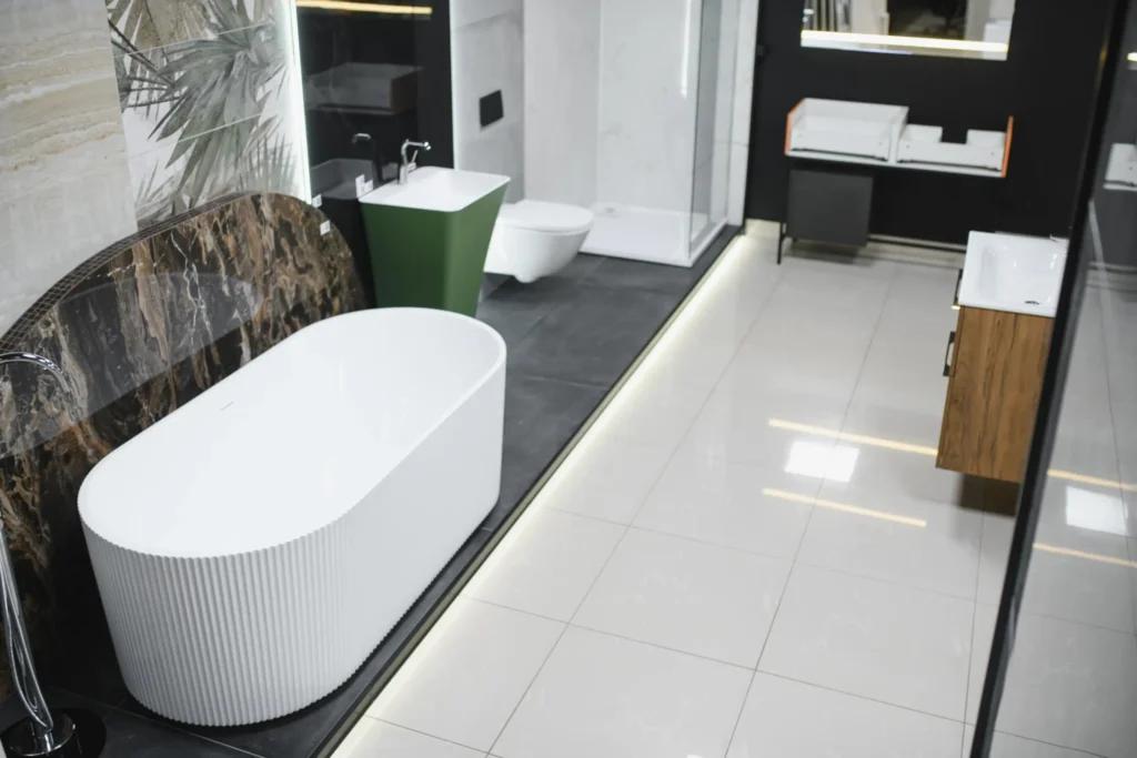 Glossy Tiles for bathroom - spriha jain interiors