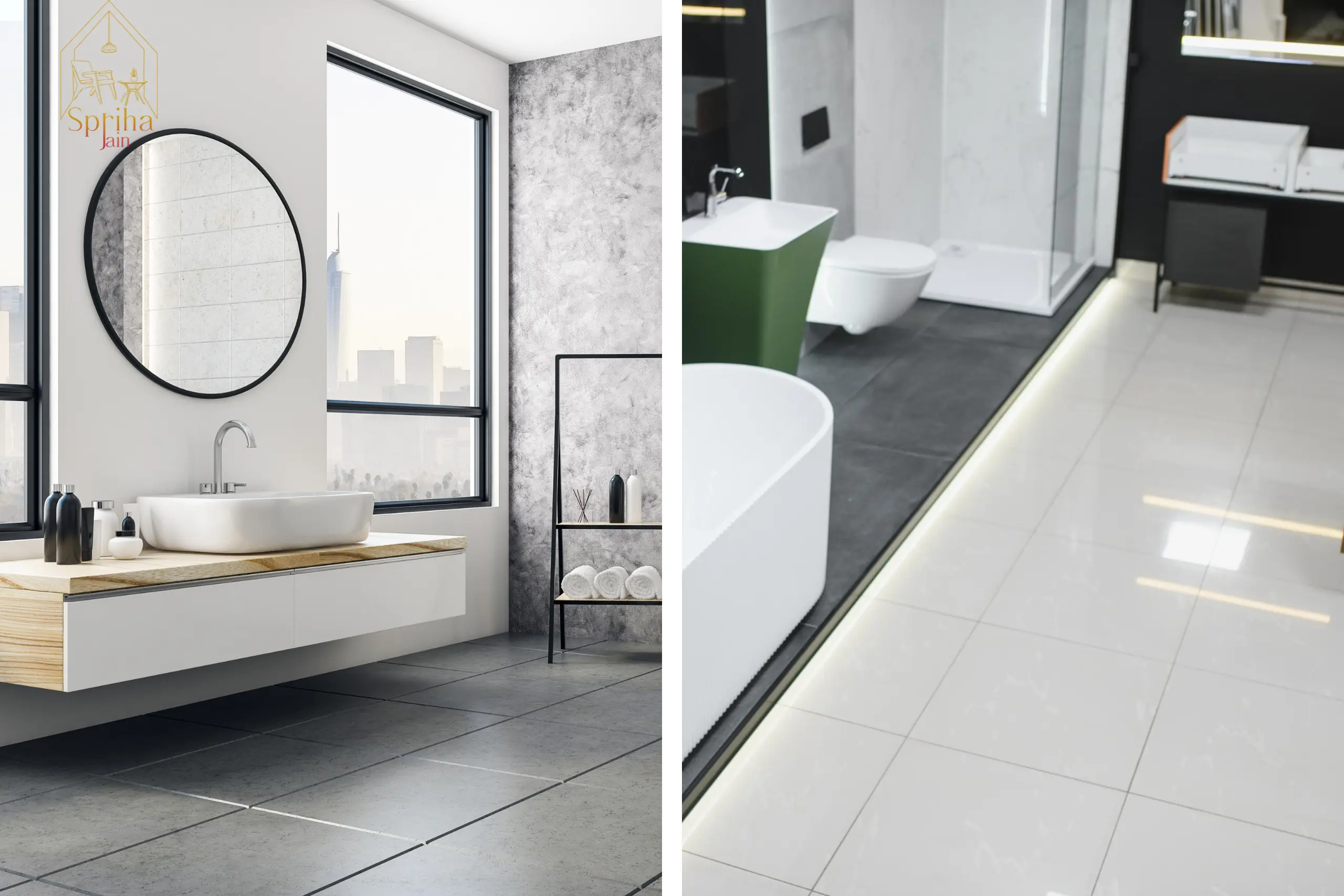 Glossy vs Matte Tiles for bathroom