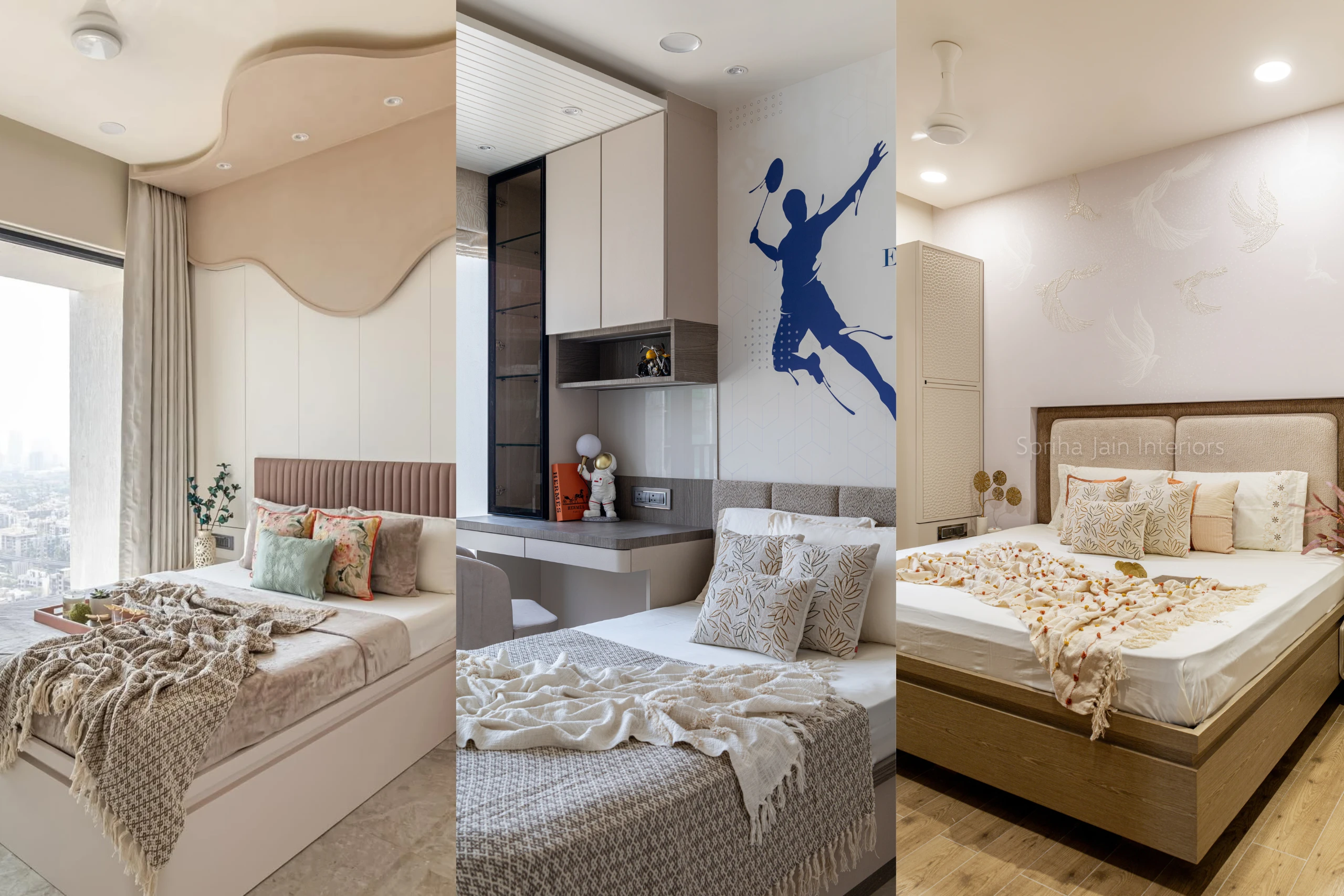 Bedroom Wall Design Based on the Room Size- spriha jain interiors