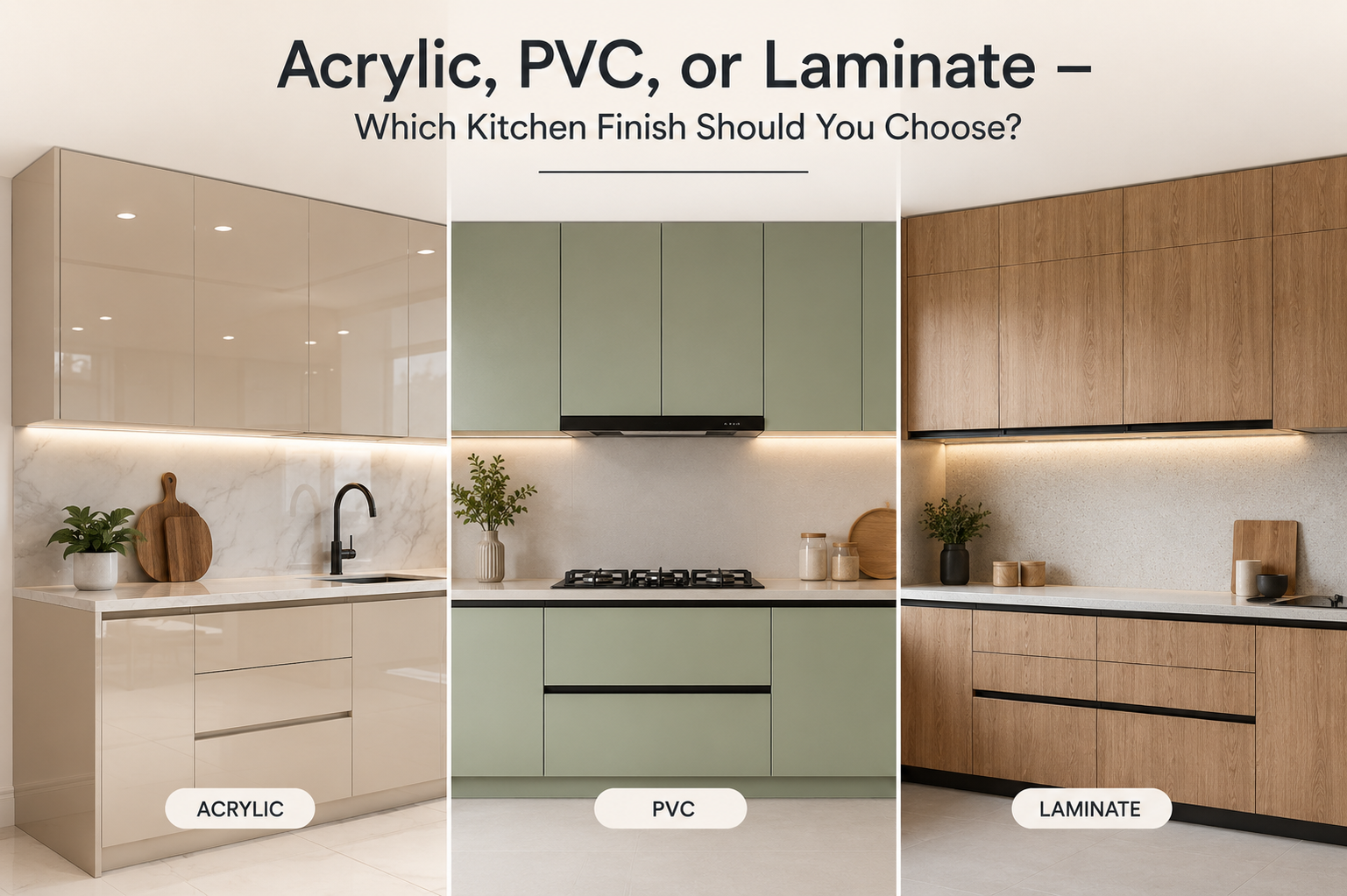 Acrylic, PVC or Laminate kitchen finish