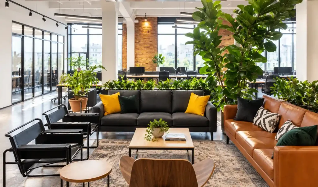Sunlit Modern Office Lounge